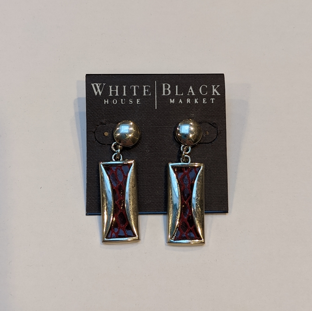 WHBM Red Snakeskin Inspired Dangle Earrings